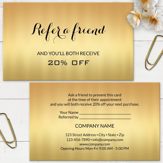 Orientation vers l'or dire à un Carte de visite am