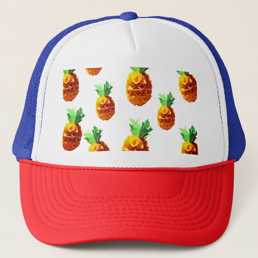 Origami ananas kunst trucker hoed trucker pet (Voorkant)