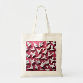 Origami Art - De symfonie van witte vleugels: duiv Tote Bag
