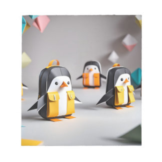 Origami Art - Schattige Baby Pinguïns in Rugzak Notitieblok