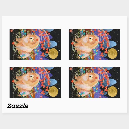 ORIGAMI AUTOMNE Chow rectangle stickers (Feuille)