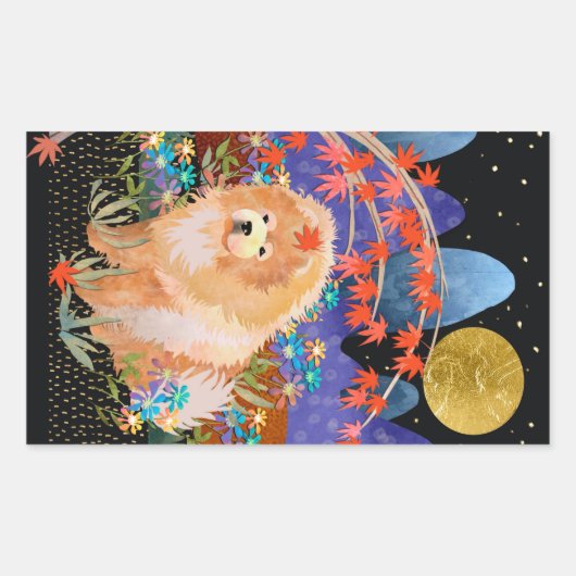 ORIGAMI AUTOMNE Chow rectangle stickers (Devant)