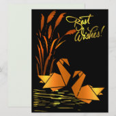 Origami Beste Wensen Plat Kaart (Voorkant / Achterkant)