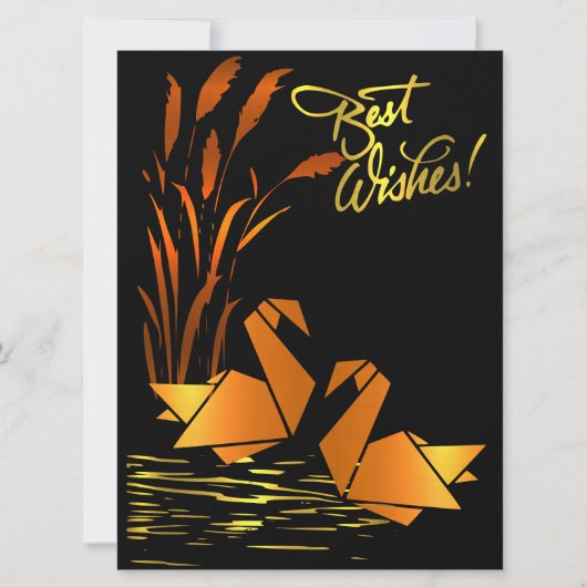 Origami Beste Wensen Plat Kaart (Voorkant)