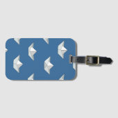 Origami bots op het waterpatroon bagagelabel (Voorkant (horizontaal))