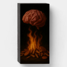 Origami Brain Incinerator Wooden Box Sign