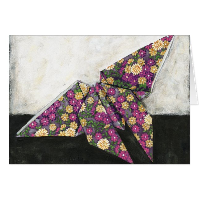 Origami Butterfly over Floral Paper (Voorkant Horizontaal)