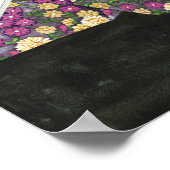 Origami Butterfly over Floral Paper Poster (Hoek)