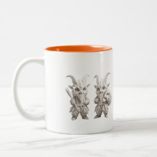 Origami Chibi Krampus Duo in Witte Mok