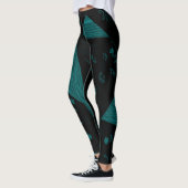 Origami Chintz (L) Black Dusty Duck Egg Blue Leggings (Links)