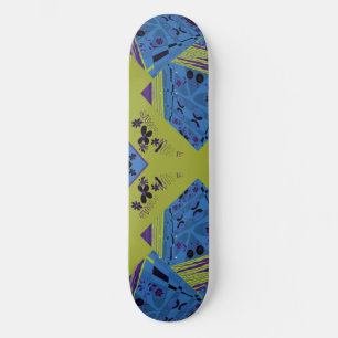 Origami Chintz (L) Blauw Indigo Olive Zwart Skateboard