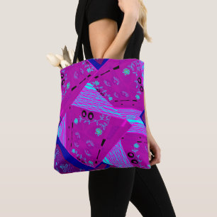 Origami Chintz (L) Fuchsia Turquoise Blauw Magenta Draagtas