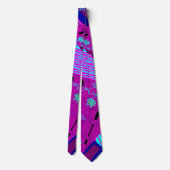 Origami Chintz (L) Fuchsia Turquoise Blauw Magenta Stropdas (Achterkant)