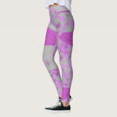 Origami Chintz (L) Leggings gris Fuchsia (Gauche)