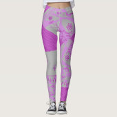 Origami Chintz (L) Leggings gris Fuchsia (Devant)