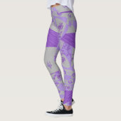 Origami Chintz (L) Leggings gris violet (Gauche)