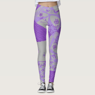 Origami Chintz (L) Leggings gris violet