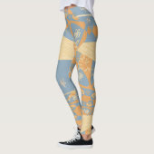 Origami Chintz (L) Mid Sinaasappel Gunmetal Grijs Leggings (Links)