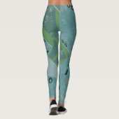 Origami Chintz (L) Spearmint grijs groen Leggings (Achterkant)