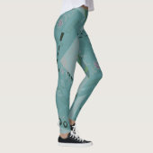 Origami Chintz (L) Spearmint grijs groen Leggings (Rechts)