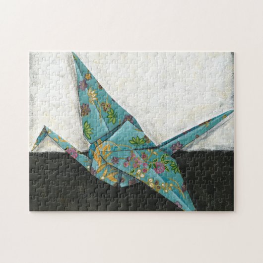 Origami Crane met Floral Design Legpuzzel (Horizontaal)