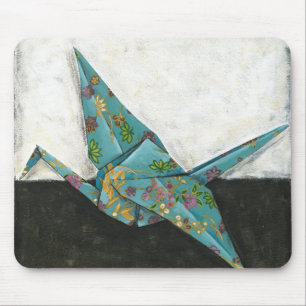 Origami Crane met Floral Design Muismat