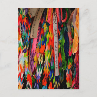 Origami Cranes in Hiroshima, Japan Briefkaart