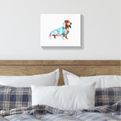 Origami Dachshund Canvas Afdruk (Insitu (Slaapkamer))
