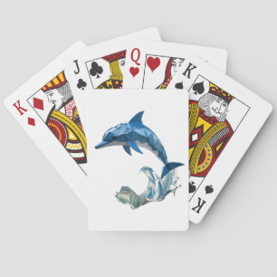 Origami dolfijn terug naar school pokerkaarten
