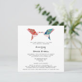 Origami Doves | Invitation de douche nuptiale (Debout devant)