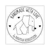 Origami Elephant Custom Handmade with love, Rubberstempel (Afrduk)