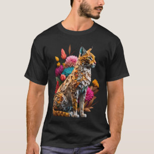 Origami Flowers Wildlife Bobcat Sinaasappel Bobcat T-shirt