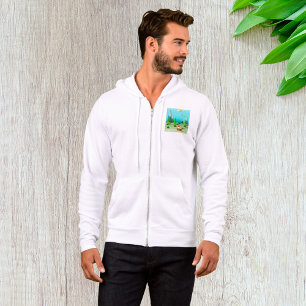 Origami Forest Scene met Fox Mountains en Vogels Hoodie