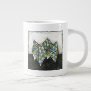 Origami Fortune Teller op Geometrisch papier Extra Grote Mok