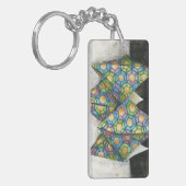 Origami Fortune Teller op Geometrisch papier Sleutelhanger (Voorkant Links)