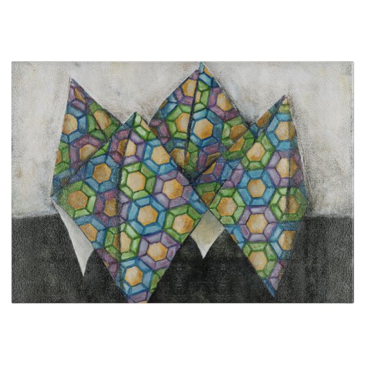 Origami Fortune Teller op Geometrisch papier Snijplank (Voorkant)