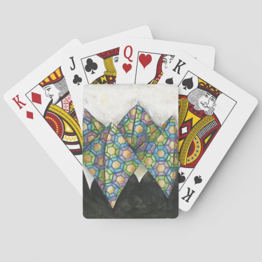 Origami Fortune Teller op Geometrisch papier Speelkaarten (Achterkant)