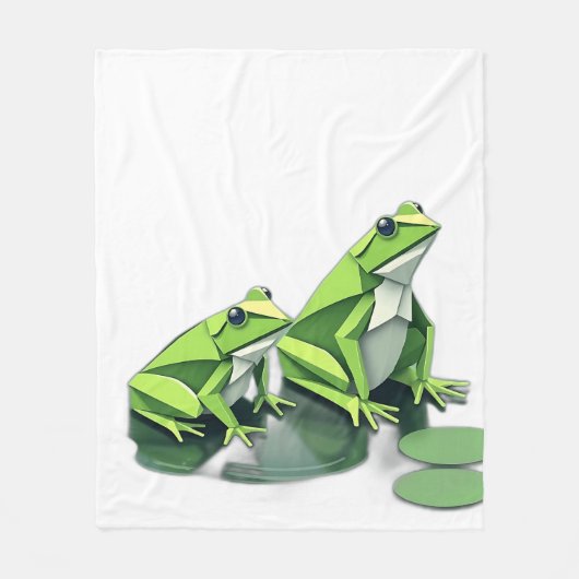 Origami Frogs in Geometric Style Fleece Deken (Voorkant)