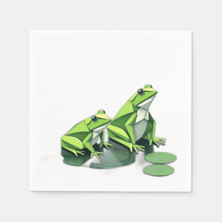 Origami Frogs in Geometric Style Servet