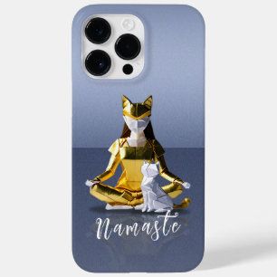 Origami Gold Foil Yoga Meditating Catoman and Cat Case-Mate iPhone 14 Pro Max Hoesje