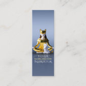 Origami Gold Foil Yoga Meditating Catoman and Cat Mini Visitekaartje (Voorkant)