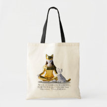 Origami Gold Foil Yoga Meditating Catoman and Cat