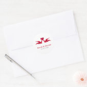 origami grues rouges Mariage faveurs autocollants (Enveloppe)