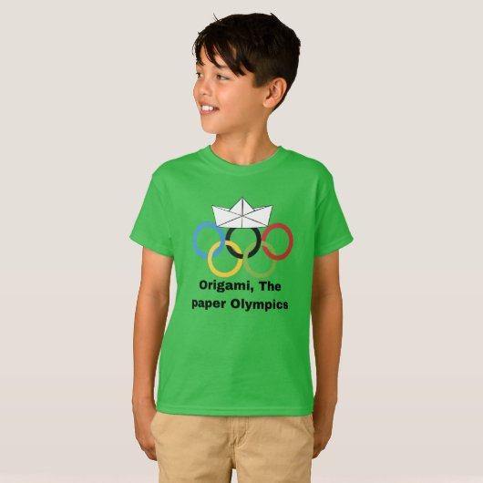Origami, het papieren Olympische T-shirt (Voorkant volledig)