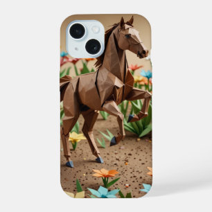 Origami Horse iPhone Case 15 Hoesje