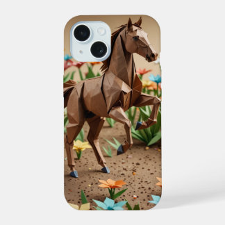 Origami Horse iPhone Case 15 Hoesje