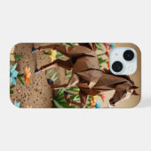 Origami Horse iPhone Case iPhone 15 Hoesje (Achterkant horizontaal)