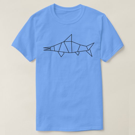 Origami Ichthyosaurus Black T-shirt (Design voorkant)
