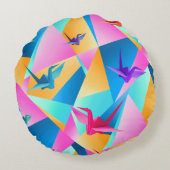 Origami Kaleidoscope Rond Kussen (Achterkant)