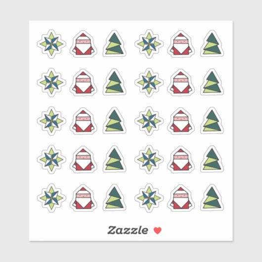 Origami-Kerst stickers (Vel)